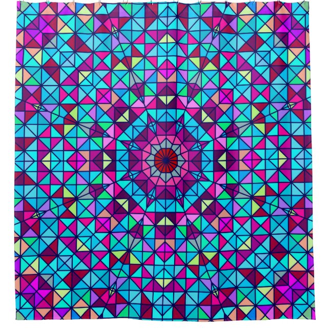 Abstract Colorful Digital Decorative Flower. Geome (Front)