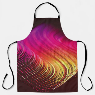 Abstract colorful digital landscape with flowing p apron