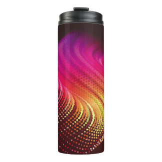 Abstract colorful digital landscape with flowing p thermal tumbler