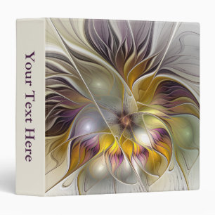 Abstract Colorful Fantasy Flower Modern Art Text Binder