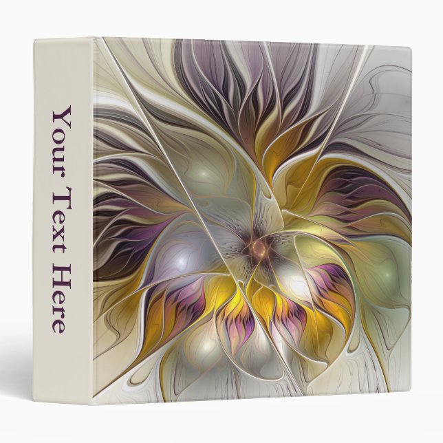 Abstract Colorful Fantasy Flower Modern Art Text Binder (Front/Spine)
