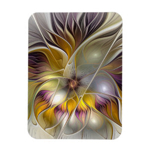 Abstract Colorful Fantasy Flower Modern Fractal Magnet