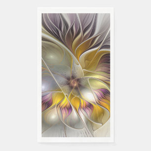 Abstract Colorful Fantasy Flower Modern Fractal Napkin