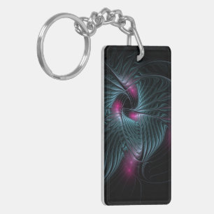 Abstract Colorful Fantasy Fractal Keychain