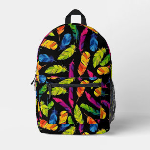 Abstract colorful feather explosion printed backpack