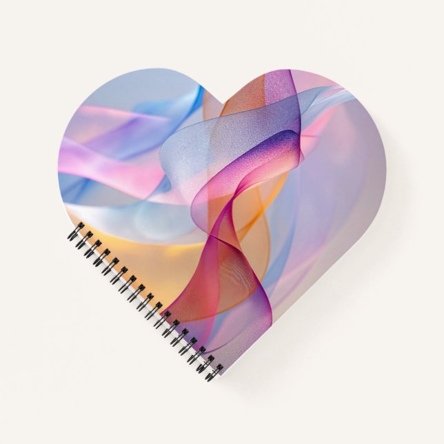 Abstract Colorful Flowing Ribbons Notebook (Front)