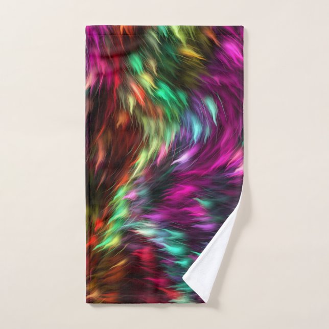 Abstract Colorful Fur Background-24605 (Serviette à main)