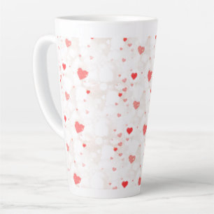 Abstract Colorful Hearts Pattern Latte Mug