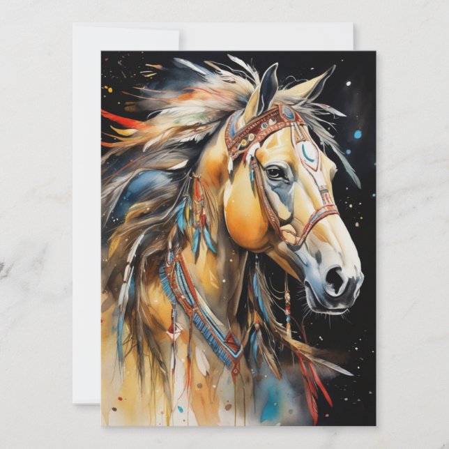 Abstract Colorful Horse  Card (Front)