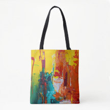 Abstract colorful image on tote bag