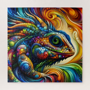 Abstract Colorful Lizard Jigsaw Puzzle
