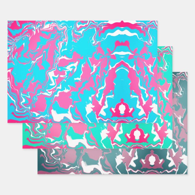 Abstract colorful Merge Wrapping Paper Sheet (Set)