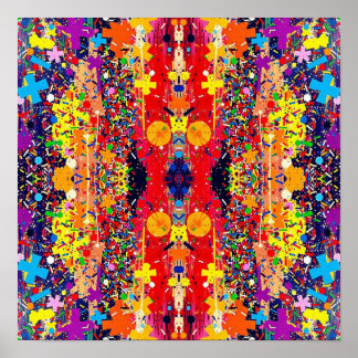 Abstract Colorful Modern Graffiti Street Art Poster