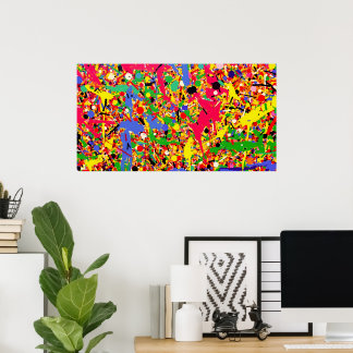 Abstract Colorful Modern Graffiti Street Art Poster