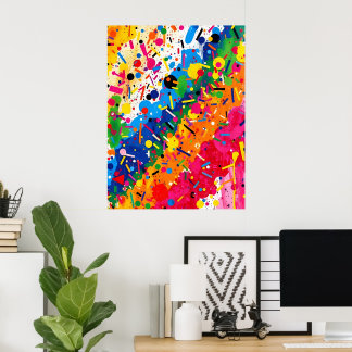 Abstract Colorful Modern Graffiti Street Art Poster