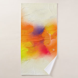 Abstract colorful oil painting on canvas texture. bath towel