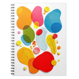 Abstract Colorful Organic Shapes Botanical Collage Notebook