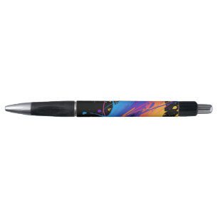 Abstract Colorful Paint Splatter Background Pen