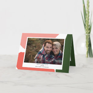 Abstract colorful painted holiday photo card