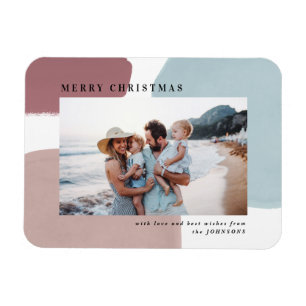 Abstract colorful painted holiday photo magnet