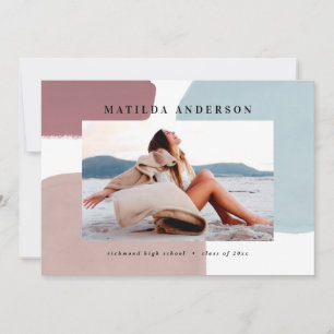 Abstract colorful painted photo graduation party announcement