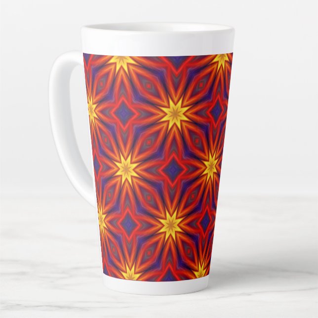 Abstract Colorful Pattern Latte Mug (Left Angle)