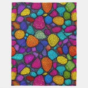 Abstract colorful rocks fleece blanket