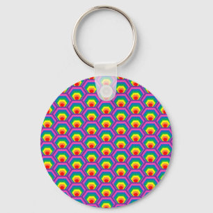 Abstract colorful shapes keychain