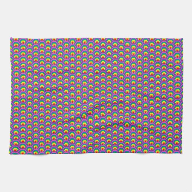 Abstract colorful shapes kitchen towel (Horizontal)