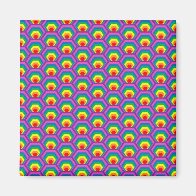 Abstract colorful shapes magnet (Front)