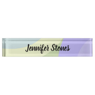 Abstract colorful shapes nameplate