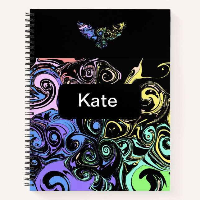 Abstract colorful swirls  notebook (Front)