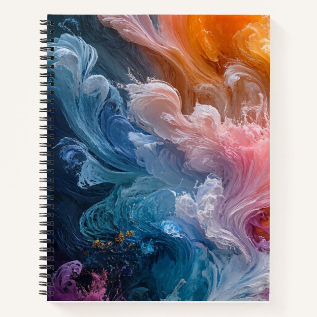 Abstract colorful swirls notebook (Front)