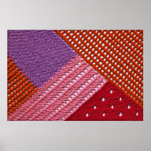 Abstract colorful texture knitted by spokes.Knitte Poster