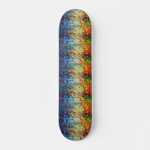 Abstract colorful textured pattern skateboard