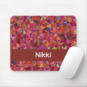 Abstract colorful triangles on mouse pad
