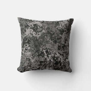 Abstract Colorful Twirly / Black and White /  Throw Pillow