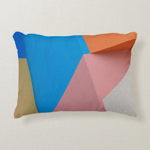 ABSTRACT COLORFUL URBAN WALL ACCENT PILLOW
