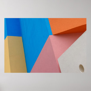 ABSTRACT COLORFUL URBAN WALL POSTER
