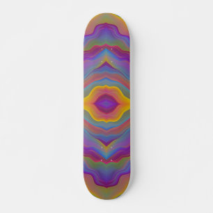 ABSTRACT COLORFUL WAVY   SKATEBOARD