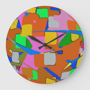 Abstract Colors Large Clock