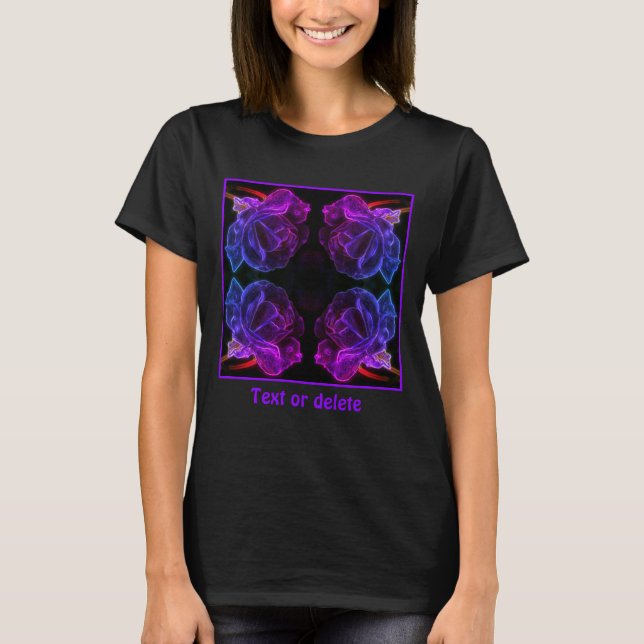 Abstract Colors Rose Fantasy Flower T-Shirt (Front)