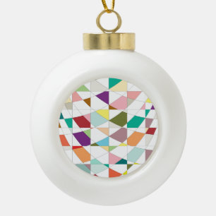 Abstract Colors Tapestry Ceramic Ball Christmas Ornament