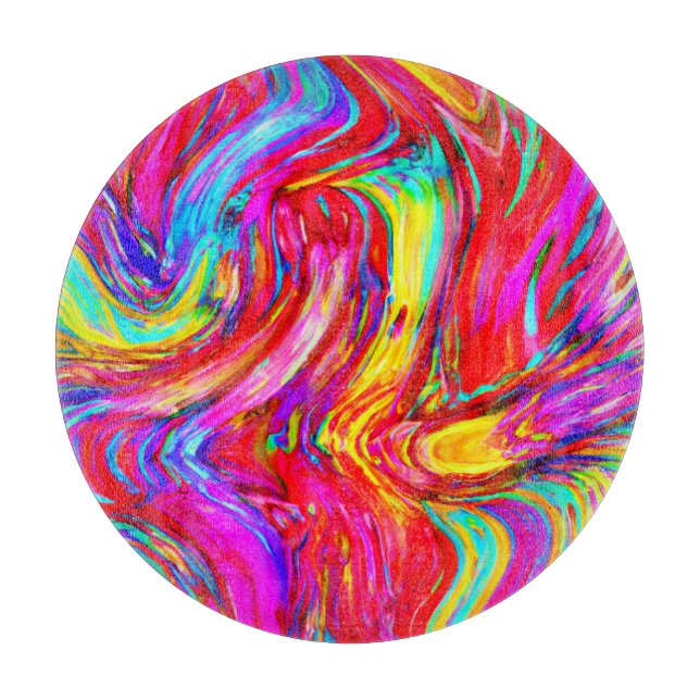 Abstract Colour Blast Pattern Cutting Board (Front)