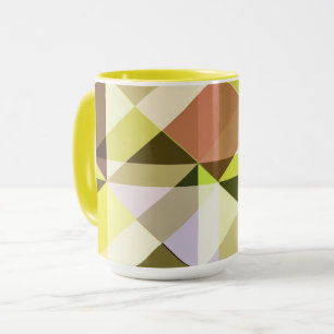 Abstract Colour Block Mug in Gold Lime Yellow