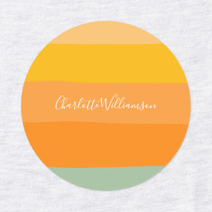 Abstract Colour Block Stripes Orange Personalized 