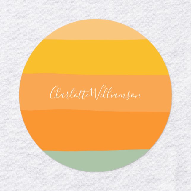 Abstract Colour Block Stripes Orange Personalized  (Design 1)