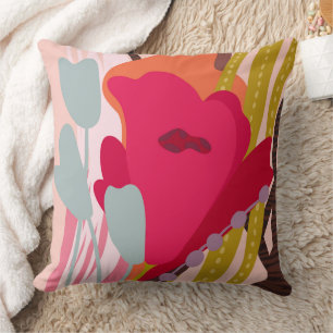 Abstract Colour Blocks Bold Blocks Home Throw Pillow