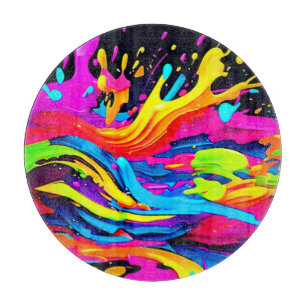 Abstract Colour Burst Art Cutting Board
