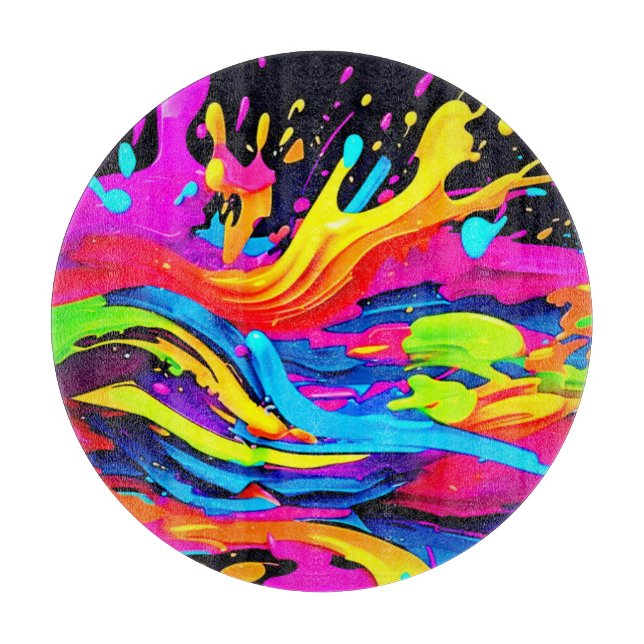 Abstract Colour Burst Art Cutting Board (Front)